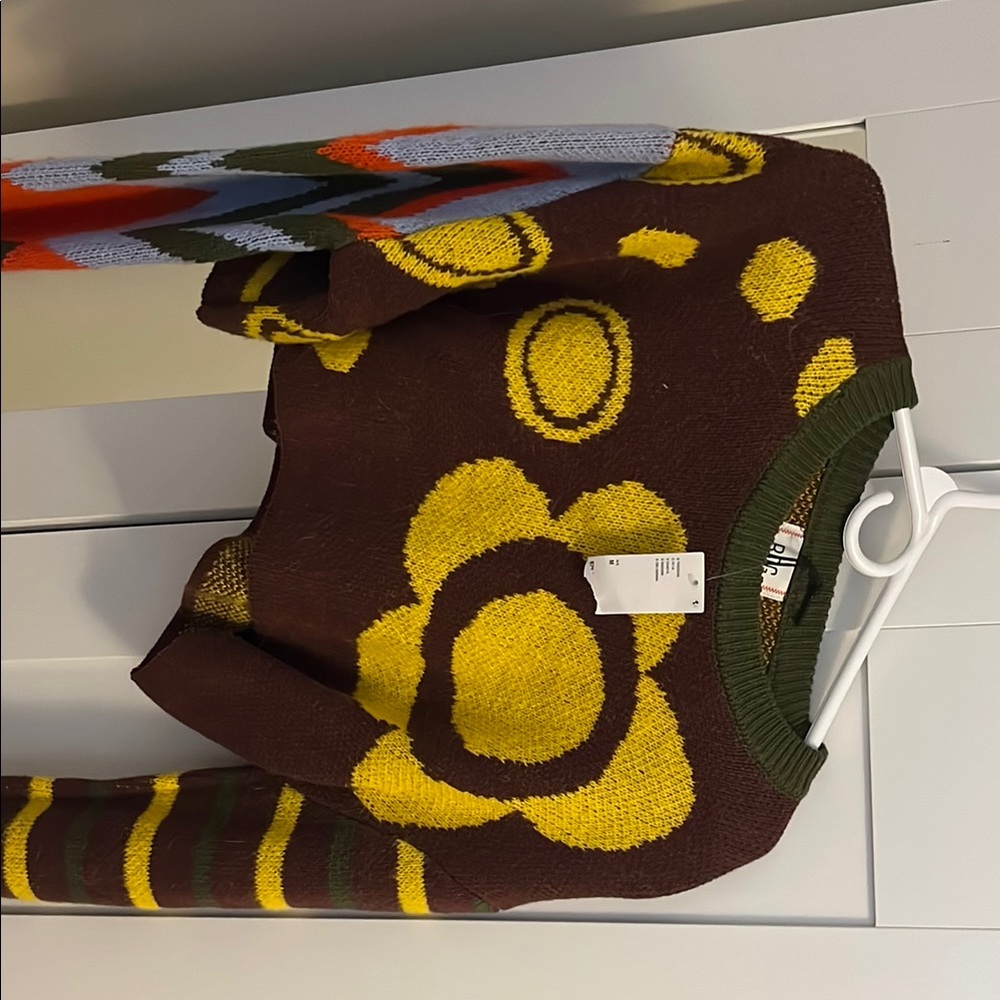 Bold Floral Knit Sweater